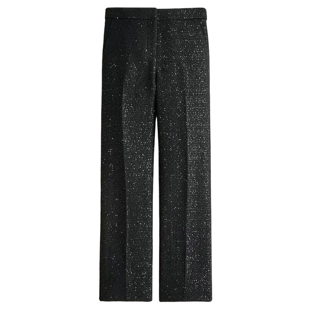 NWT J. Crew Kate Sequin Tweed Straight Leg Wool Blend Pant